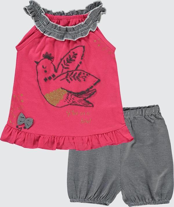 Kumru Kız Bebek Şortlu Takım 6-18 Ay Nar  - Image 1