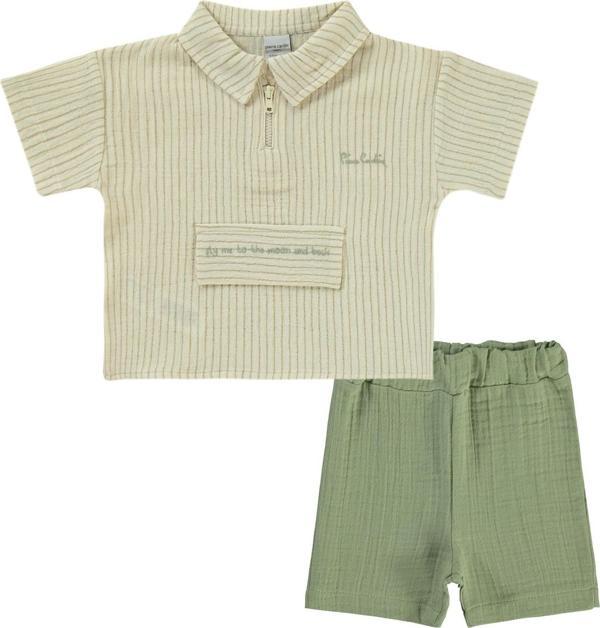 Pierre Cardin Erkek Bebek Şortlu Takım 6-24 Ay Yeşil - Image 1
