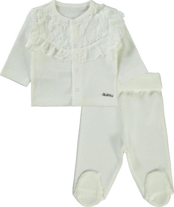 Pierre Cardin Kız Bebek Pijama Takımı Ekru - Image 1