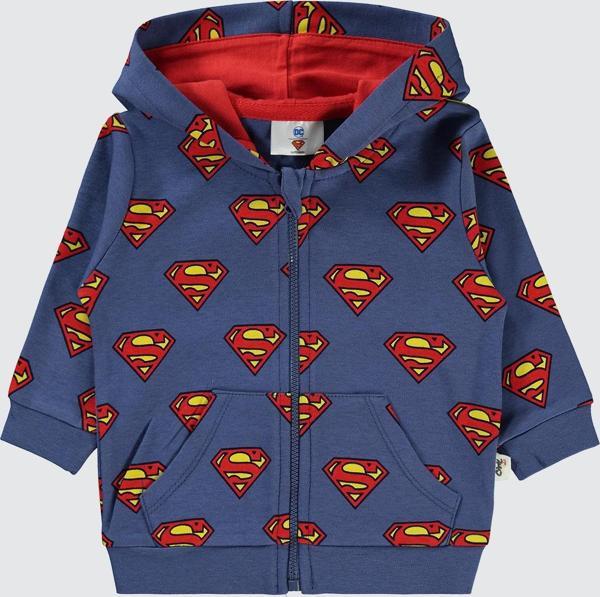 Süperman Erkek Bebek Hırka 6-18 Ay İndigo - Image 1
