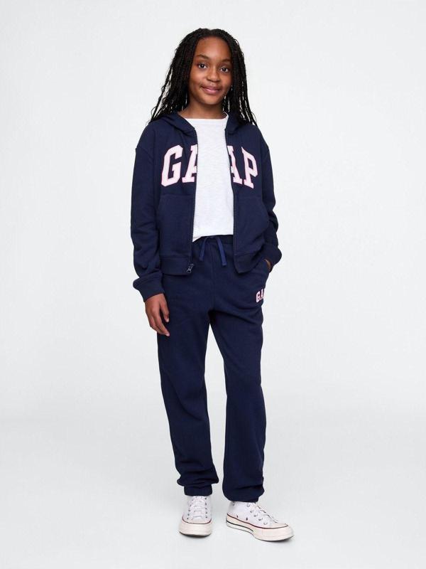 Gap Kız Çocuk Lacivert Logo Relaxed Havlu Kumaş Jogger Eşofman Altı - Image 1