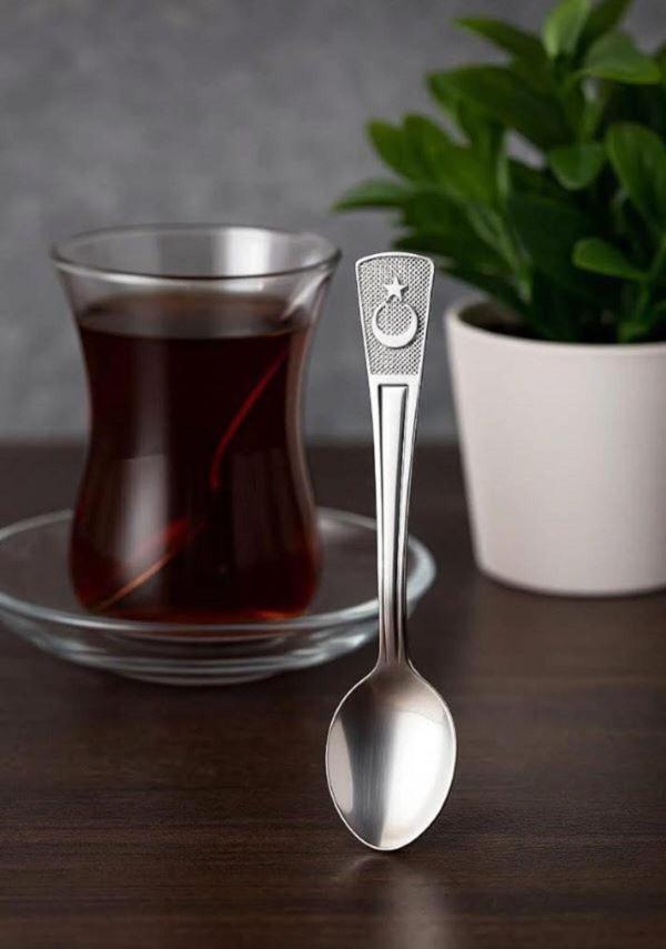 Çay Kaşığı Ince Orta Kalite Paslanmama Garantili Bayraklı 12 Li - Image 1