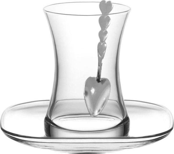 Çay Seti Zen 12'li Kalp Tasarım Çay Kaşığı 6'lı - Image 1