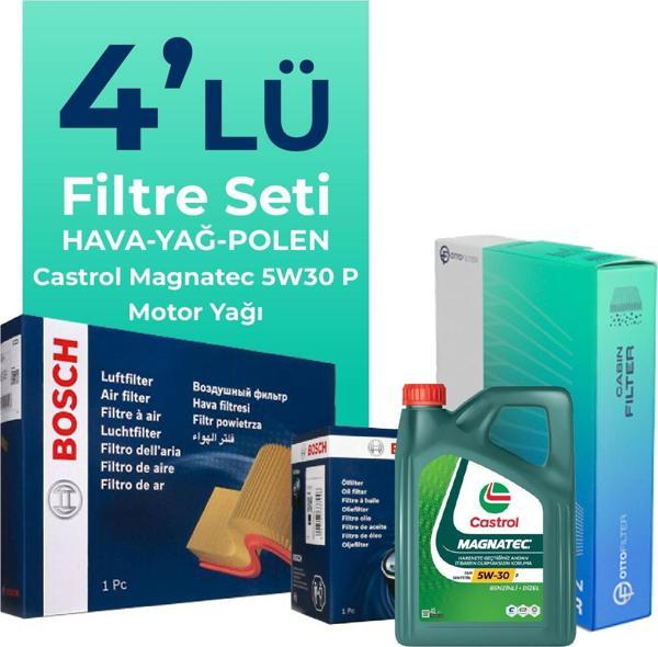 Bosch Toyota Proace 1.5 Dizel Filtre Bakım Seti Castrol Motor Yağlı (2018-2025) 4 Lü - Image 1