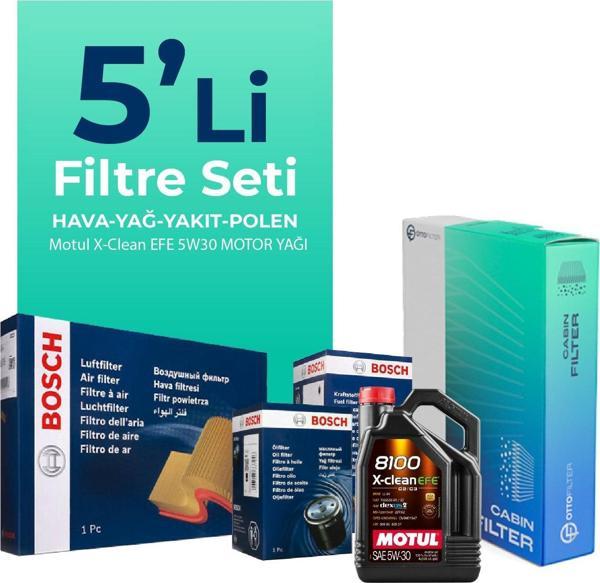 BOSCH Toyota Proace 1.5 Dizel Filtre Bakım Seti Motul Motor Yağlı (2018-2025) 5 Li - Image 1