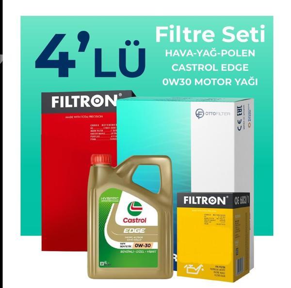 Filtron Audi Q5 40 TDi Filtre Bakım Seti Castrol Motor Yağlı (2021-2024) 4 Lü - Image 1