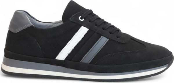 2181-LuısFıgo Hakiki Deri Üst Kalite Anatomik Tabanlı Erkek Günlük Sneakers Ayakkabı - NKT02181-siyah-nubuk-40 - Image 1