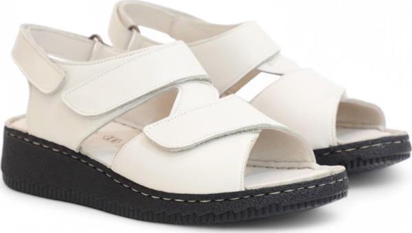 Konfores 2123 Ultra Hafif Esnek Tabanlı Hakiki Deri Tam Anatomik Kadın Sandalet - NKT02123-BEJ-37 - Image 1