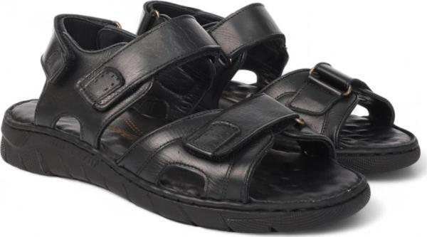 Konfores 2039 Masaj Tabanlı Hakiki Deri Tam Anatomik Erkek Sandalet - NKT02039-siyah-40 - Image 1