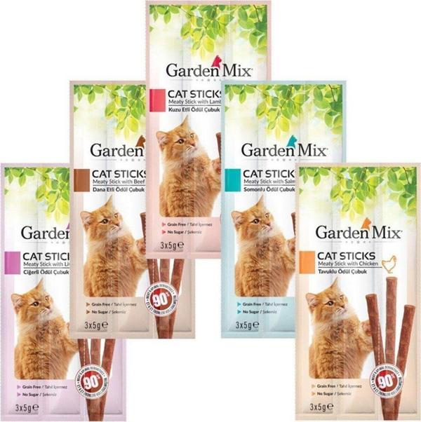 Garden Mix 5 Paket Stick Kedi Ödülü 15*5 gr - Image 1