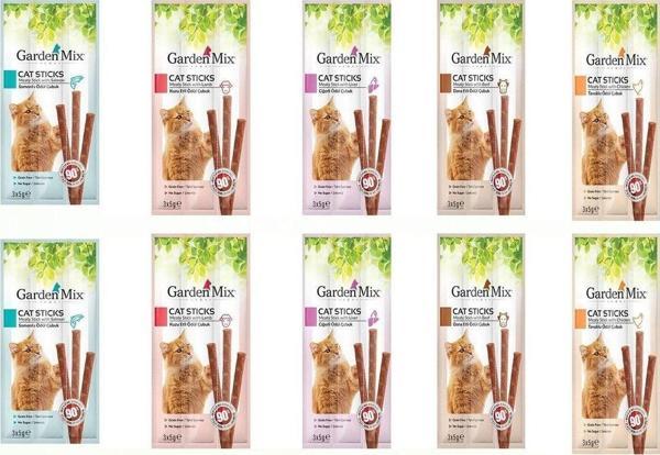 Karışık Kedi Ödül Sticks X 10 Adet - Image 1