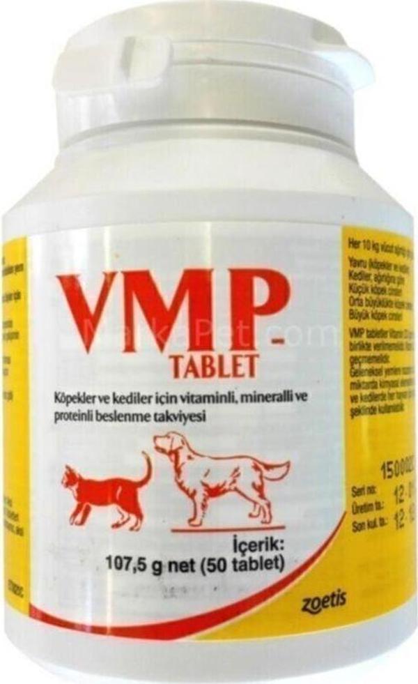 Vmp Tablet 50 Adet Kedi Köpek Vitamin Mineral Protein Beslenme Ve Tüy Dökülme Önleyici Tablet - Image 1