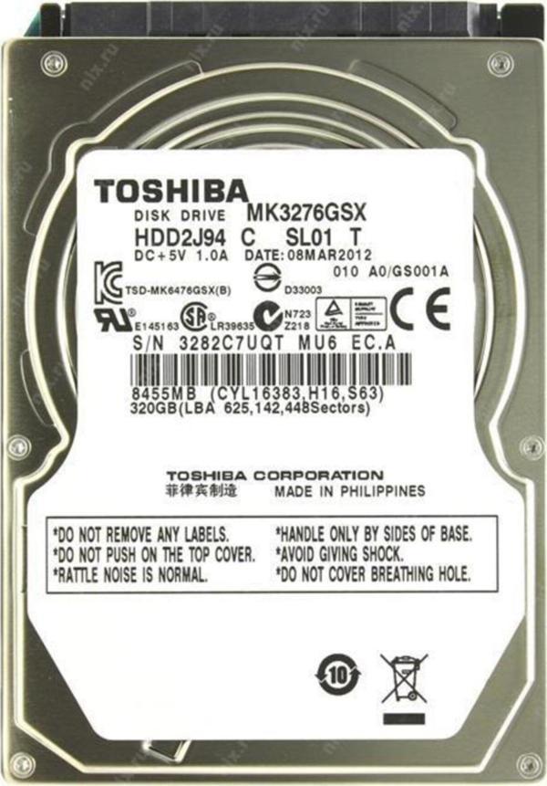 Toshıba Mk3276Gsx Sata3 5400Rpm 8Mb 2.5'' 320Gb Notebook Hdd (Refurbished) - Image 1