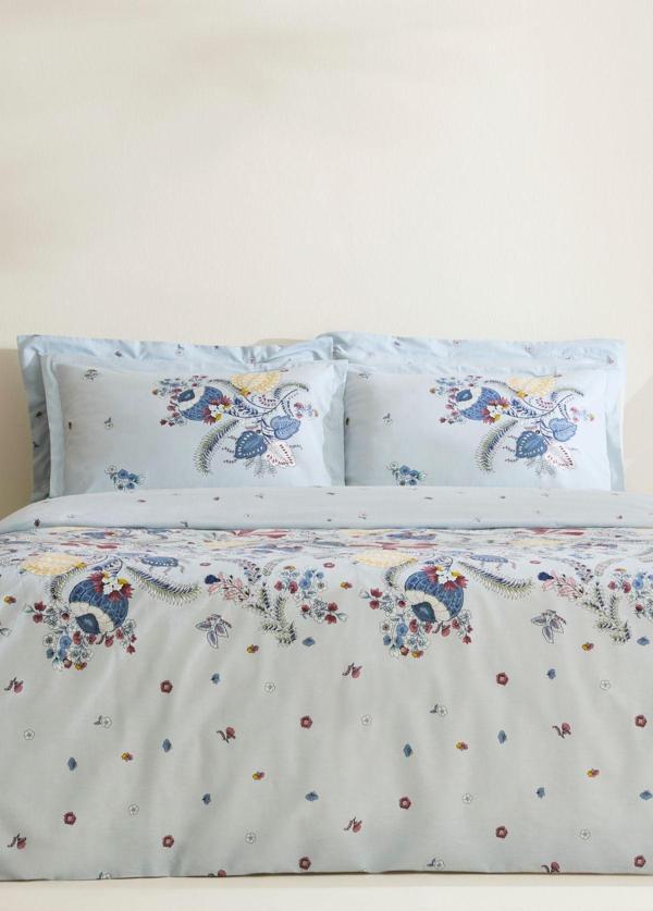 Karaca Home Seliya %100 Pamuk Tek Kişilik Nevresim Takımı Mavi - Image 1