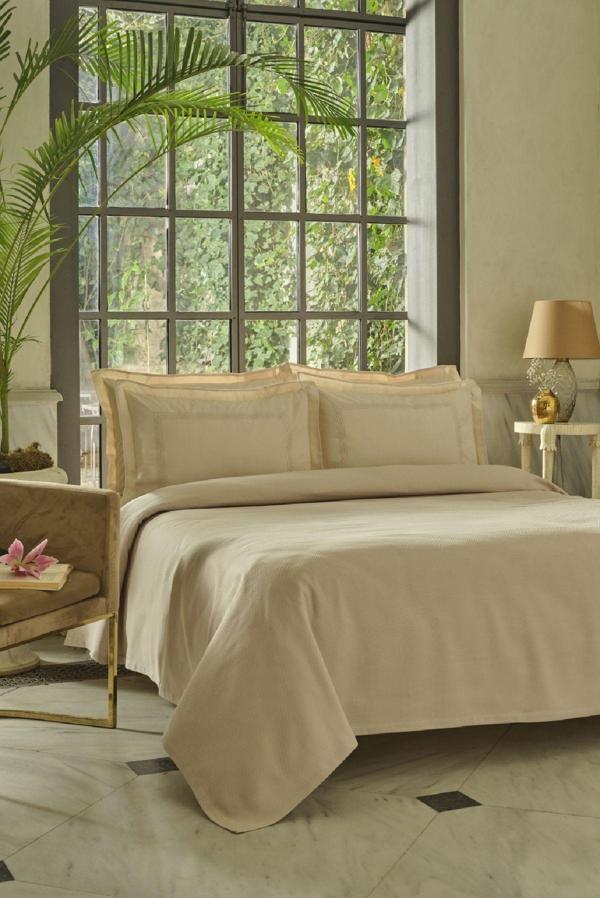 Karaca Home Shanse Nish Set Çift Kişilik Pike Takımı Bej - Image 1