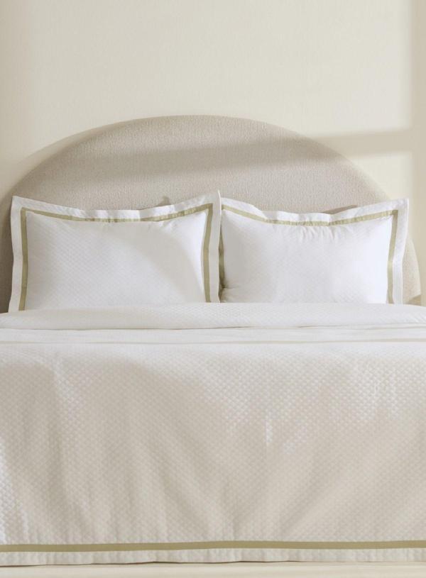 Karaca Home White Collection Doris %100 Pamuk Çift Kişilik Yatak Örtüsü Takımı Adaçayı - Image 1