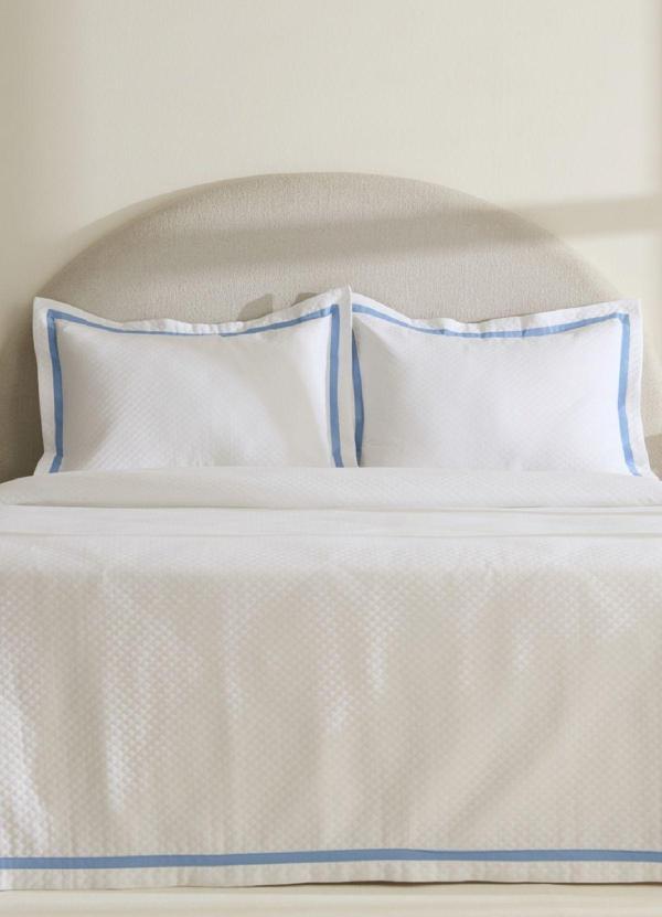 Karaca Home White Collection Doris %100 Pamuk Çift Kişilik Yatak Örtüsü Takımı Mavi  - Image 1