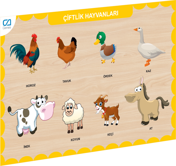 CAAHS-3211 CA GAMES AHŞAP ÇİFTLİK HAYVANLARI BUL-TAK - Image 1