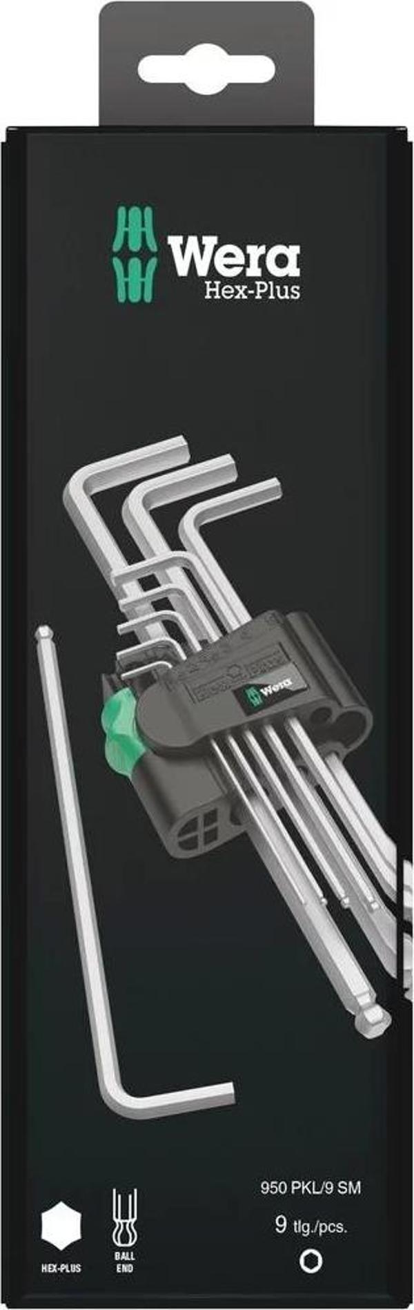 Wera 950/9 Hex-Plus 1 SB Allen Anahtar Set, metrik, Krom Kaplama - Image 1
