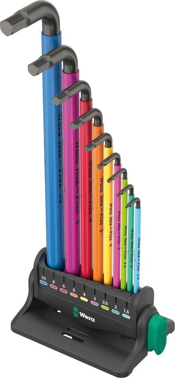 Wera 950/9 Hex-Plus Renkli 3 Allen Anahtar Set, metrik, BlackLaser - Image 1
