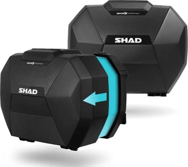 Shad Motosiklet Çanta - Topcase - Shad Sh38X Yan Çanta Seti Expandable Genişleyebilir Carbon 38Lt - Image 1
