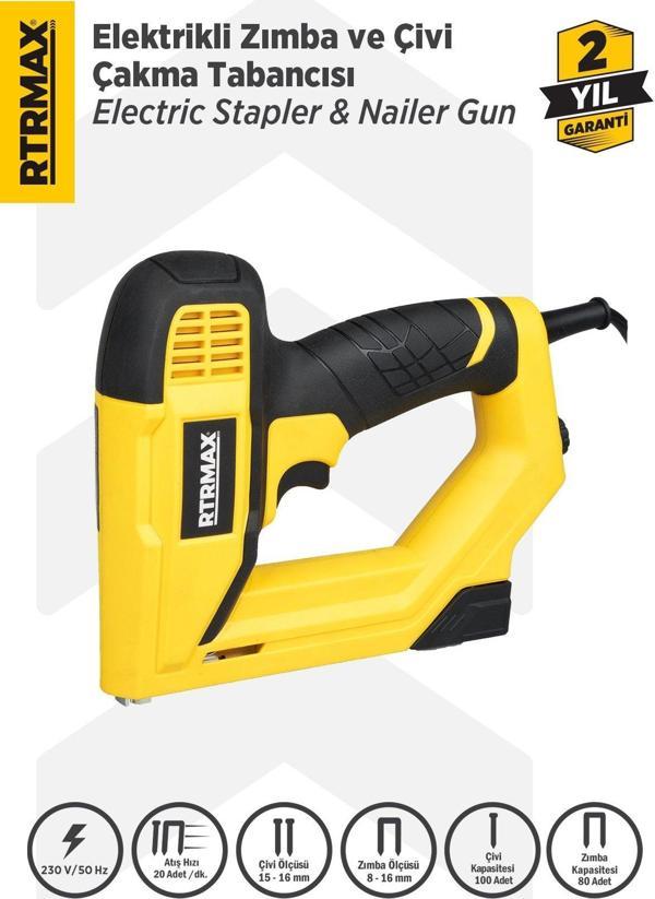 RTM4020 Elektrikli Zımba ve Çivi Çakma Tabancası 8-16 mm - Image 1