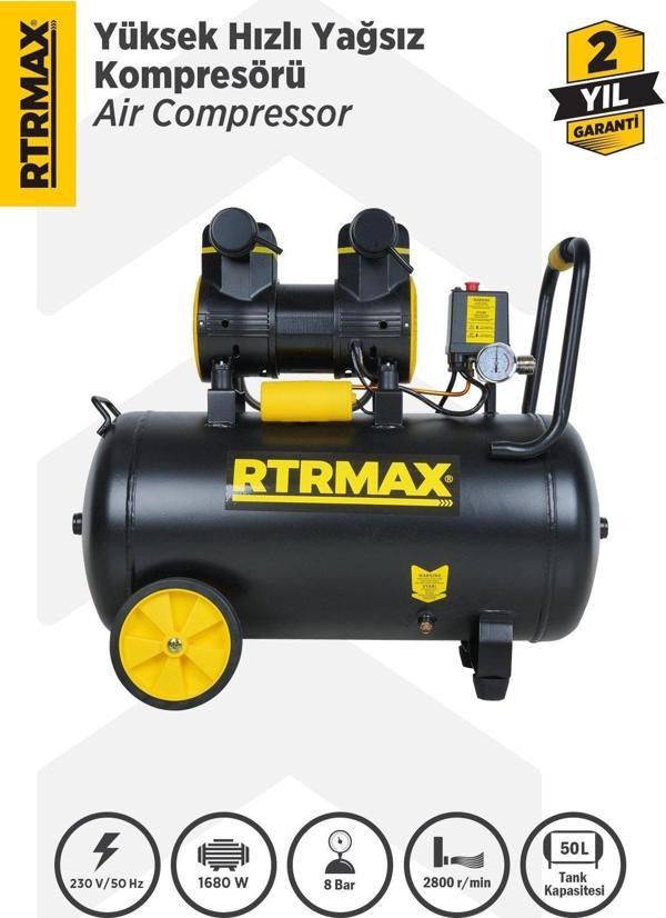 RTM7450 Yüksek Hızlı Yağsız Hava Kompresörü 50 Lt 2.0 Hp 8 Bar - Image 1