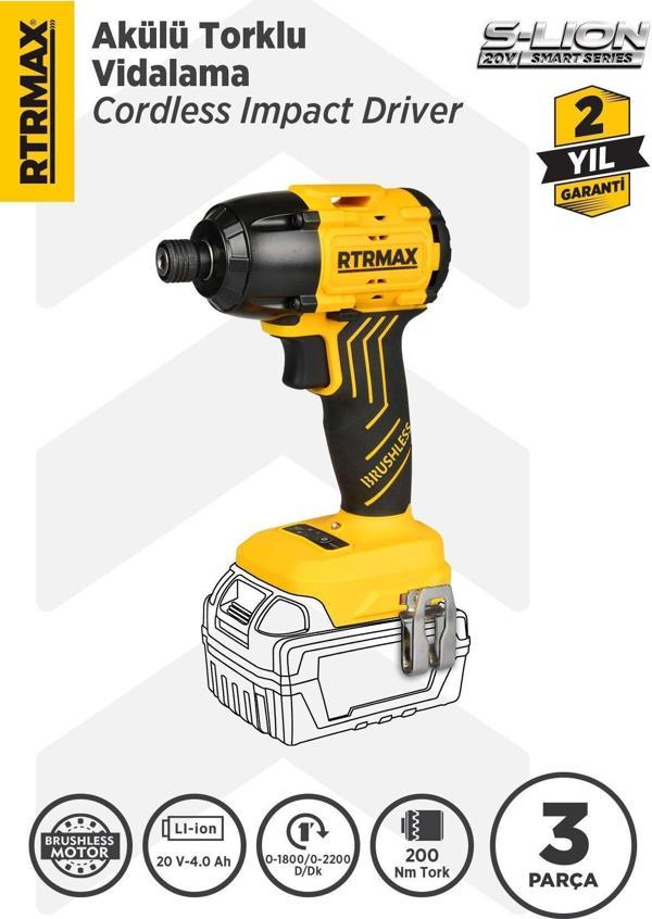 RTS5020B Şarjlı Torklu Vidalama Makinası Kömürsüz 200 Nm - Akü Hariç - Image 1
