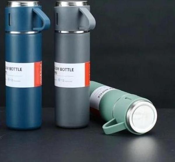 Paslanmaz Çelik Bardaklı Termos Seti 500 Ml - Image 1