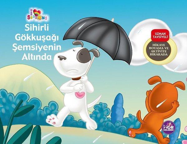 Sihirli Gökkuşağı Şemsiyenin Altında - Hikaye Boyama ve Aktivite Bir Arada - Mor Kelebek - Image 1