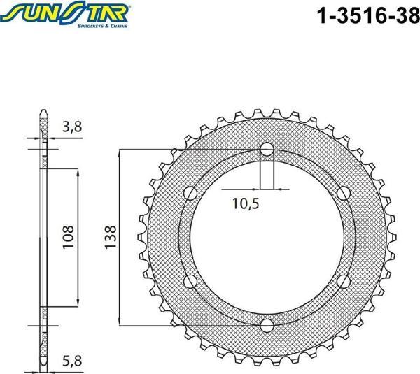 ARKA DİŞLİ HONDA CBR 250R 250cc DİŞLİ SAYISI : +2 2014-2018 - Image 1