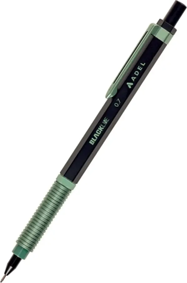Adel Blackline Metal Gövdeli Versatil Kalem 0.7 mm Yeşil-Siyah - Image 1