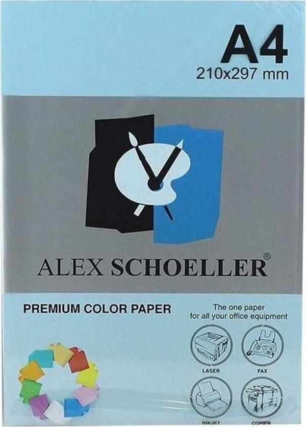 Alex Schoeller A4 Renkli Fotokopi Kağıdı 500 lü Mavi (ALX 580) - Image 1