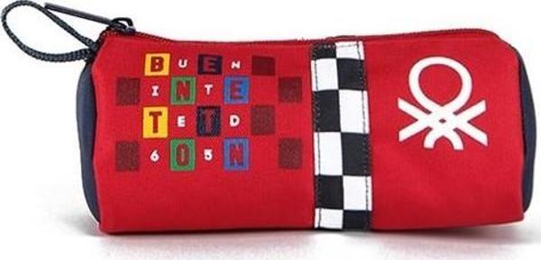 United Colors of Benetton Tek Bölmeli Kırmızı Dama Desenli Kalem Çantası 03770 - Image 1