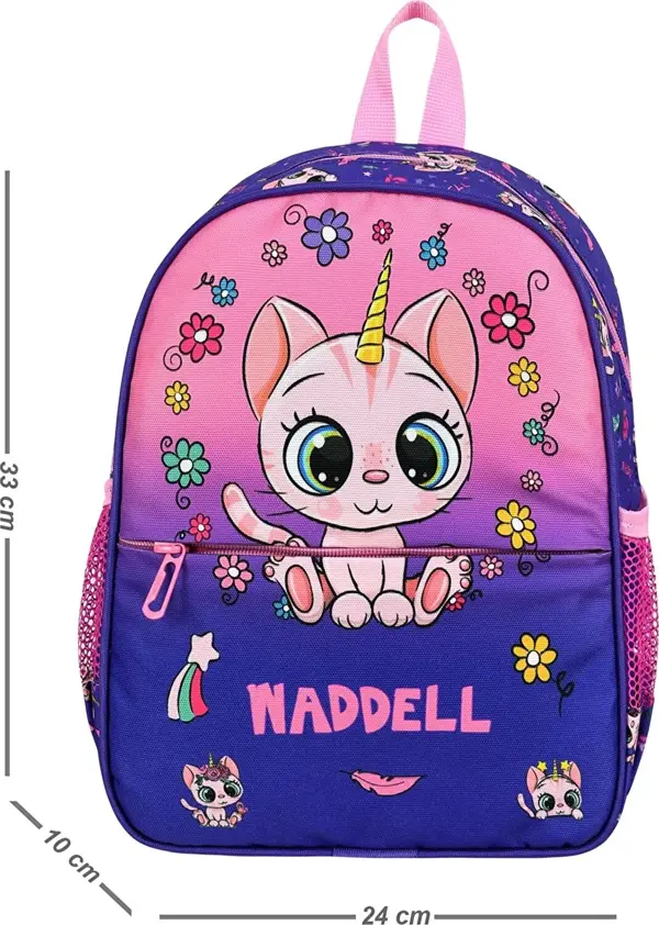 Waddell Mor Kedi Desenli Anaokulu Kreş Sırt Çantası 24109 - Image 1