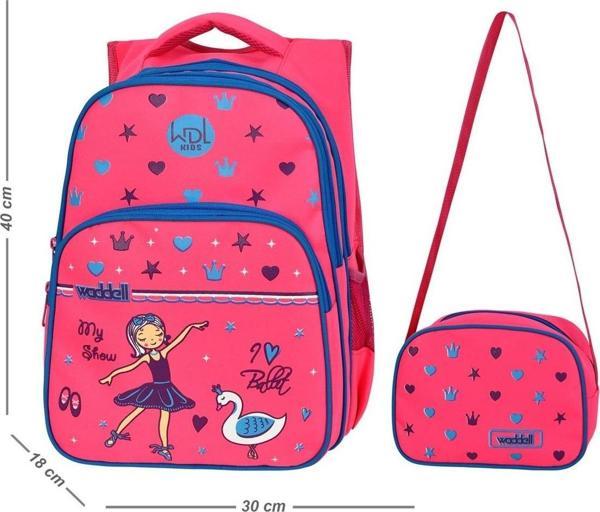 Waddell Pembe Balerin İlkokul Çantası Beslenme Çantalı 6003 - Image 1
