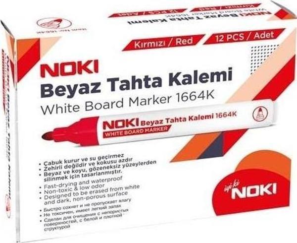 Noki Doldurulabilir Beyaz Tahta Kalemi Kırmızı 12 Adet - Image 1