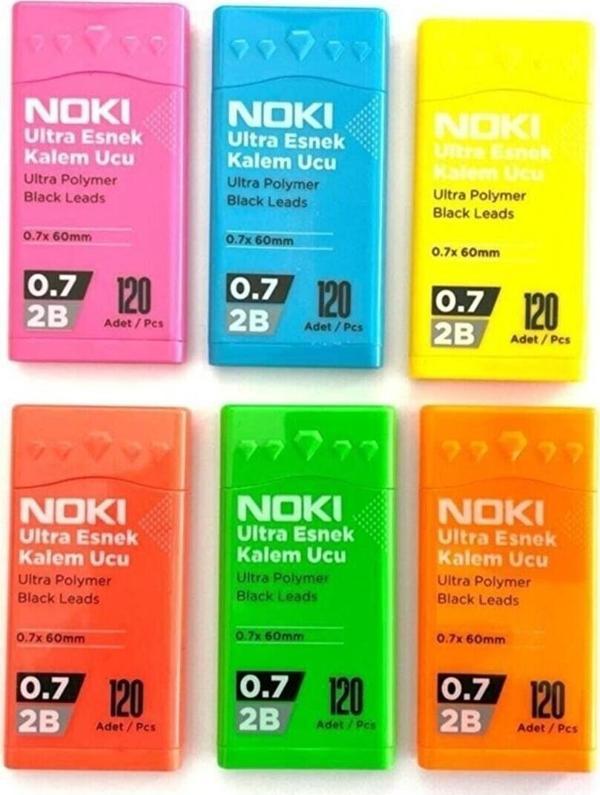 Noki Kalem Ucu Min 0,7 mm 2B  120'li Tüp Karışık 12 Adet - Image 1