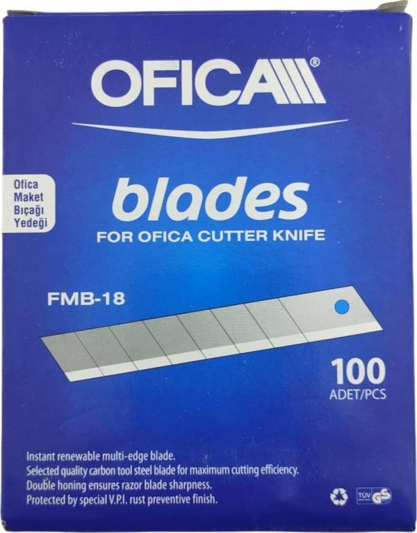 Ofica Maket Bıçağı Yedeği 18 mm Geniş 100'lü Paket - Image 1