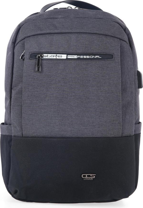 Ççs 51481 Laptop Bölmeli Çekçek Askılıklı Ter Önleyicili Koyu Gri Sırt Çantası - Image 1