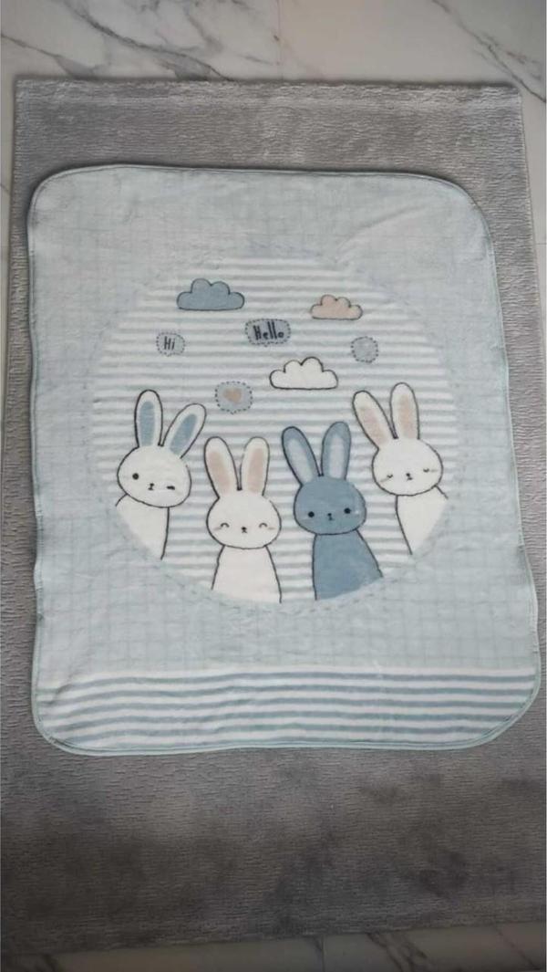Özdilek Bebek Battaniyesi Hello Rabbit Mavi 1798 - Image 1