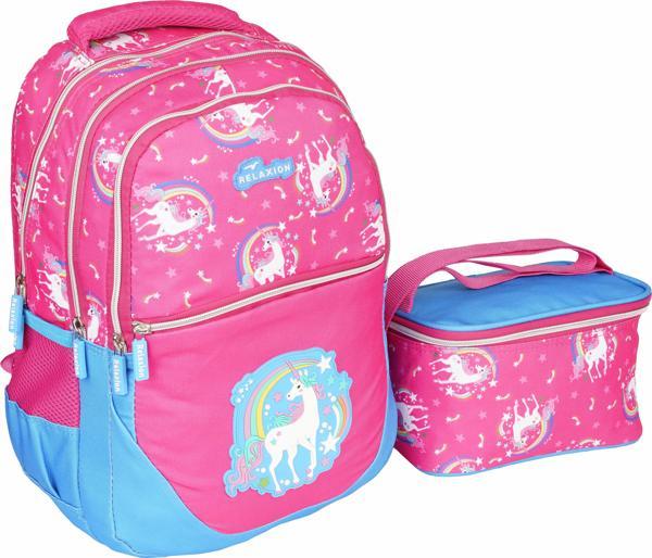 Relaxion Pembe Unicorn ilkokul Çantası Beslenme Çantalı 1350-18 - Image 1