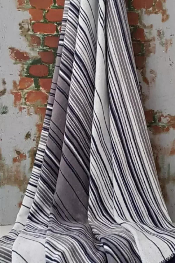 Özdilek Pamuklu Tv Diz Battaniyesi Tek Kişilik 130x170 Striped Lacivert 3426 - Image 1