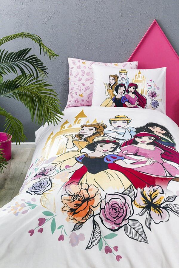 Özdilek Princess Rose Tek Kişilik Lisanslı Lastikli Çarşaf Nevresim Takımı 5797 - Image 1