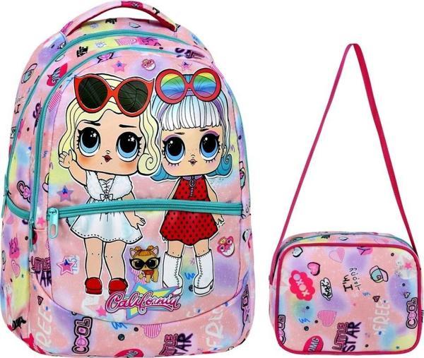 California Girls Pembe İlkokul Sırt Çantası + Beslenme Çantası (2318) - Image 1