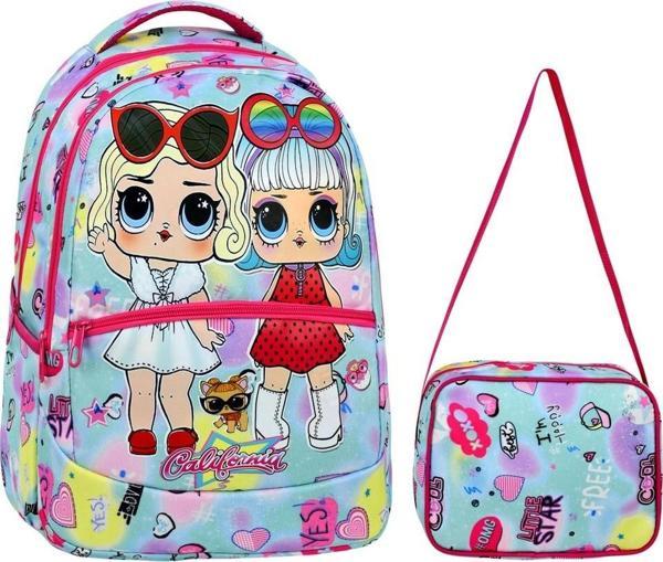 California Girls Yeşil İlkokul Sırt Çantası + Beslenme Çantası (2319) - Image 1