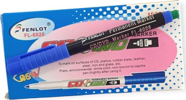 Fenlot KUTULU Mavi Asetat Permanent Cd Kalemi Medium Uçlu (12 ADET)) - Image 1