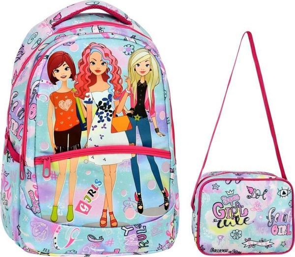 Super Gilrs Kız İlkokul Sırt Çantası + Beslenme Çantası (2321) - Image 1