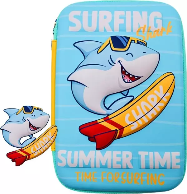 FixPoint Shark Köpek Balığı Kabartmalı Eva Kalemlik Büyük Boy - Image 1