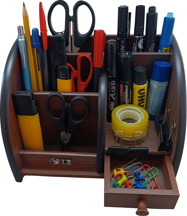 Homix Masa Üstü Ahşap Düzenleyici Organizer Kalemlik (1018) - Image 1